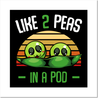 Peas - Like 2 Peas In A Pod - Cute Vegetable Posters and Art